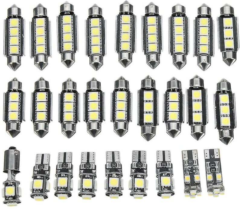 Woosien - 27-teiliges weißes LED-Beleuchtungsset im Auto für die E-Klasse W211 2002–2008