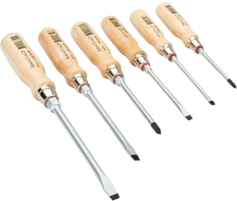 Satz Schraubendreher für Schlitz- und Phillips-Schrauben mit Holzgriff - 6-tlg. - Bahco