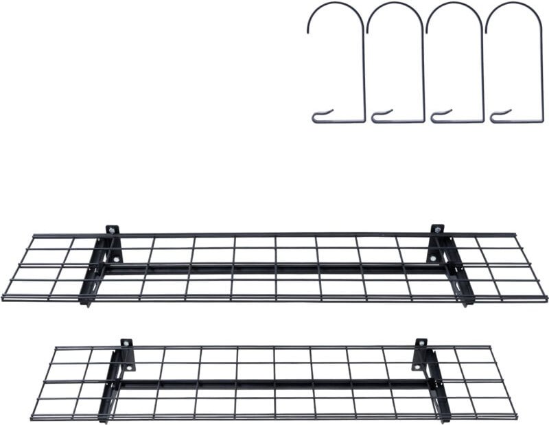 Mophorn 4 x 1 ft Garagenregal. Schwerlast-Garagenregale zur Wandmontage, 2er-Pack. Gesamttragfähigkeit 400 lbs. Ideal fü...