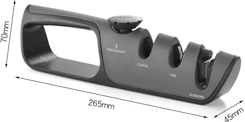 Messerschärfer, 3 stufiges manuelles professionelles Messerschärkungswerkzeug mit Griff, gezüchtete Messer und Schere, b...