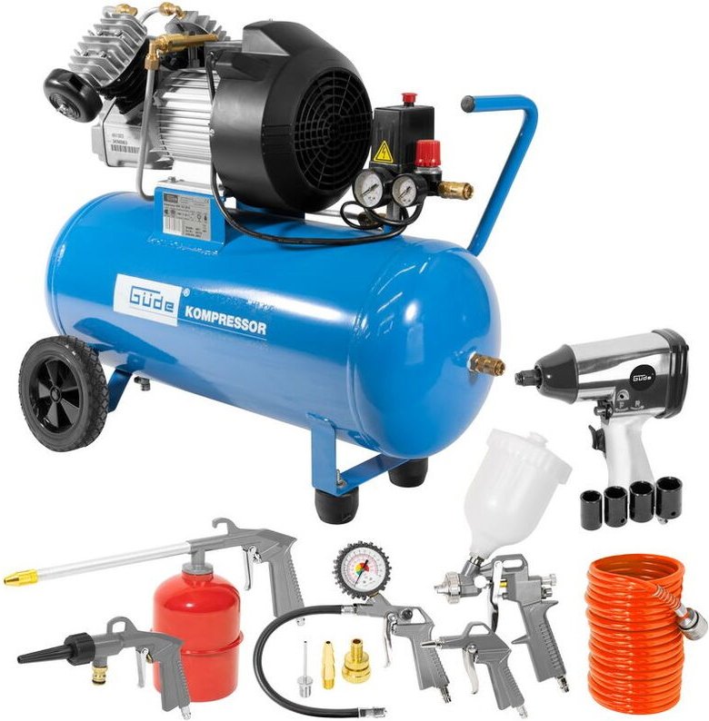 Güde - Kompressor Kolbenkompressor 50l 10 bar Druckluftkompressor Set 400/10/50 dg
