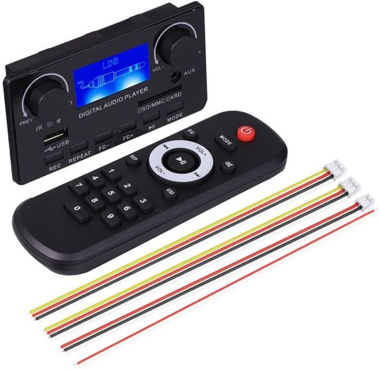 Bluetooth 5.0 MP3-Decoderplatine mit Unterstützung für Freisprechaufnahme, FM-Radio, 12-V-Gleichstromempfang, WMA, WAV, ...