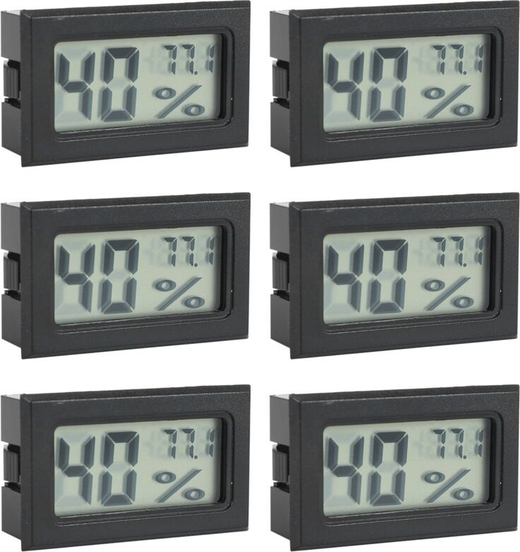 6er-Pack Mini-Hygrometer, digitales Thermometer für die Luftfeuchtigkeit im Innenbereich mit (℉) für Gewächshaus, Garten