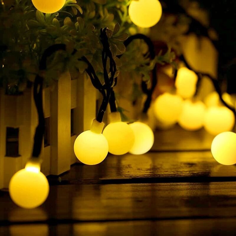 Solar-Lichterkette für den Außenbereich, 100 Stück led 12 m, mit 8 Beleuchtungsmodi, geeignet für Garten, Terrasse, Balk...