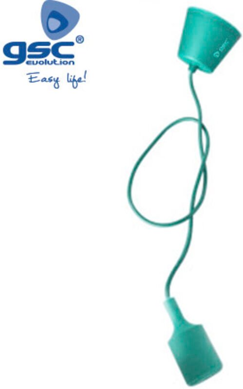 GSC - Silikonlampenfassung E27 Textilkabel 1M - Türkis 000702184