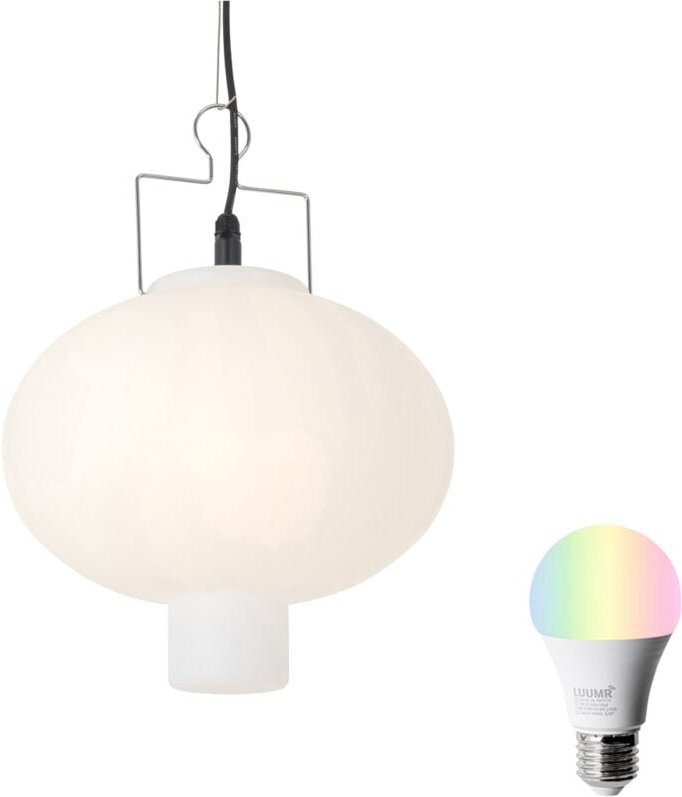 Smart Outdoor Hängelampe Weiß 35cm inkl. Wifi A60 - Pion