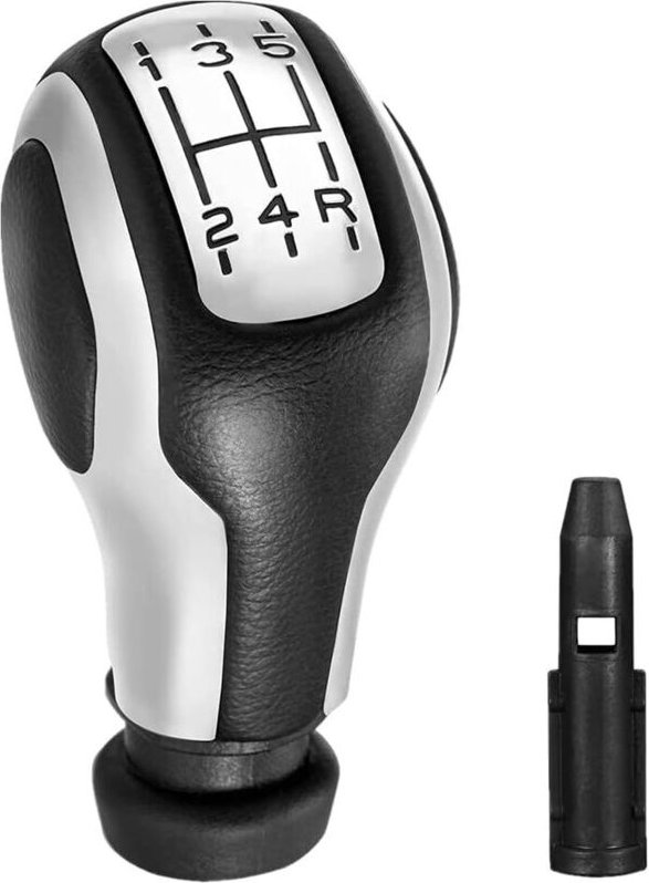 Tonchean - Schwarzer 5-Gang-Schaltknauf mit Adapter für Peugeot 106 107 205 206 207 301 306 307 308 406 407 408 508 605 ...