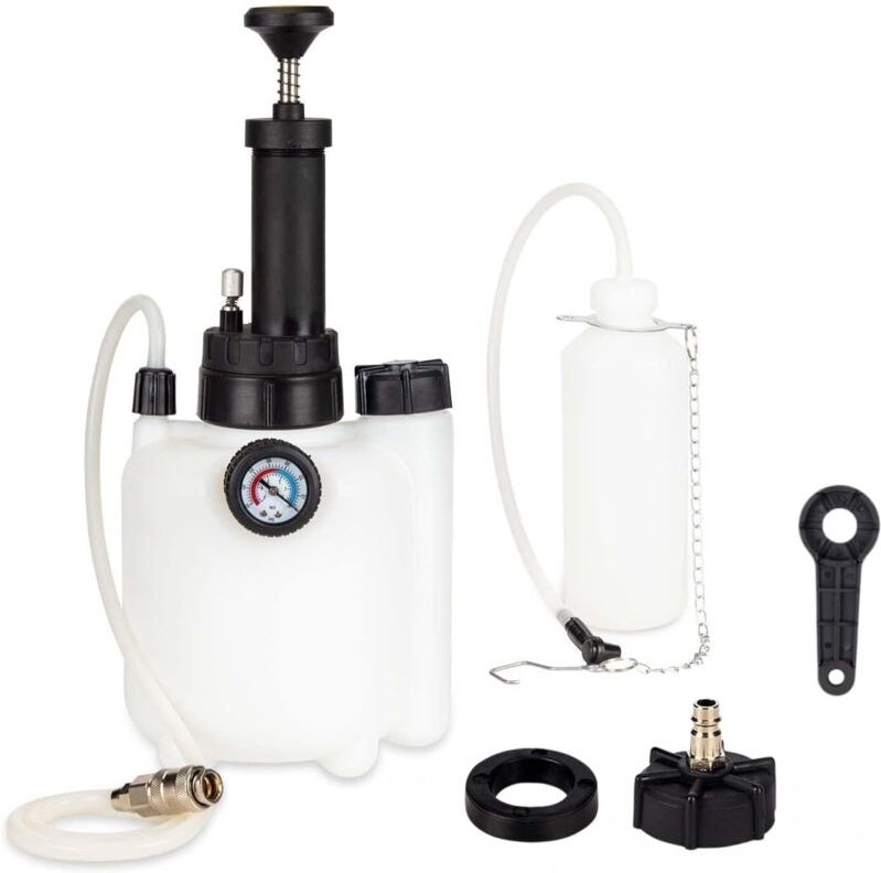 3-Liter-Bremsenentlüftungsgerät mit Manometer – Bremsenentlüftungsset für Pkw – Druck-Bremsenentlüftungsgerät für Bremsf...