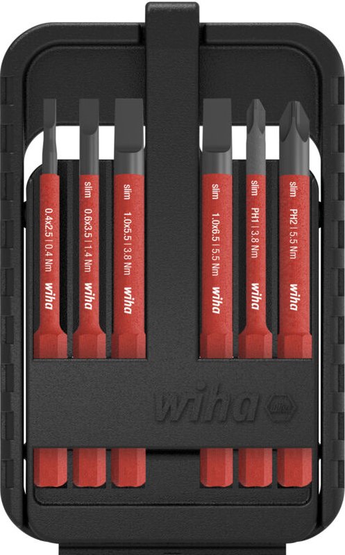 Bit Set slimBit electric Schlitz, Phillips 6-tlg. inkl. i slimBit-Box i flexibel, kompakt, mobil i vde geprüft (43159) -...