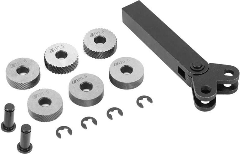 Thumbnail - Ej.life - Rändelrad, 7-tlg. 0,5/1/2 mm Stahl-Rändelwerkzeug Diagonales lineares Doppelrad-Rändelset mit 1-teiliger Rände...