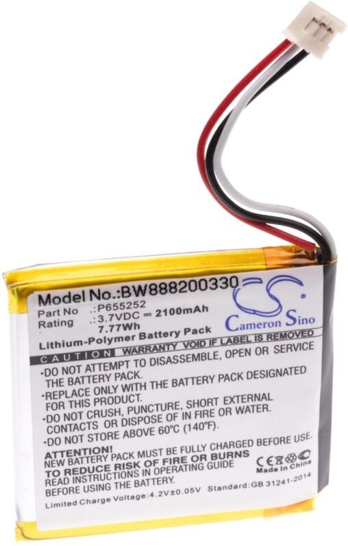 Vhbw - Akku Ersatz für Harman Kardon P655252 für Lautsprecher Boxen Speaker (2100mAh, 3,7V, Li-Polymer)