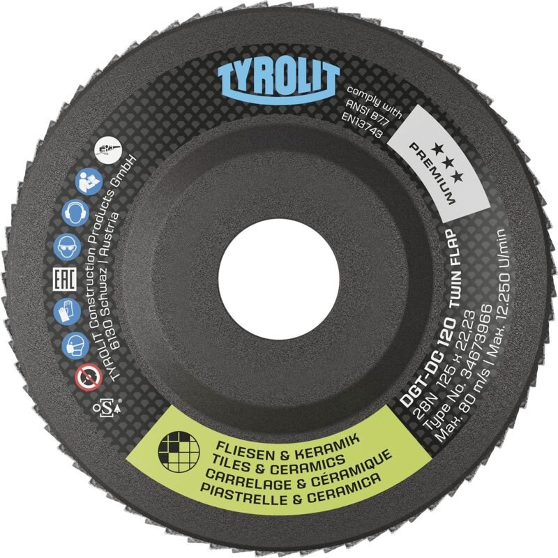 Tyrolit - Schleiflamellenteller TwinFlap d/c Premium gekröpft Schleifteller 125 mm K120