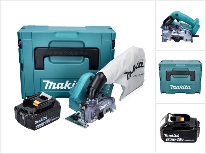 Dcc 500 M1J Akku Diamantschneider 18 v 125 mm Brushless + 1x Akku 4,0 Ah + Makpac - ohne Ladegerät - Makita