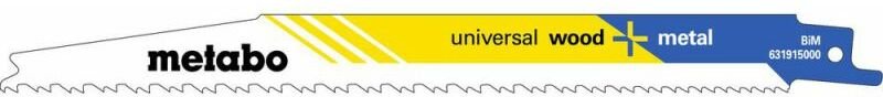 METABO 5 Säbelsägeblätter universal wood + metal 200 x 1,25 mm, BiM, progressiv (631915000)