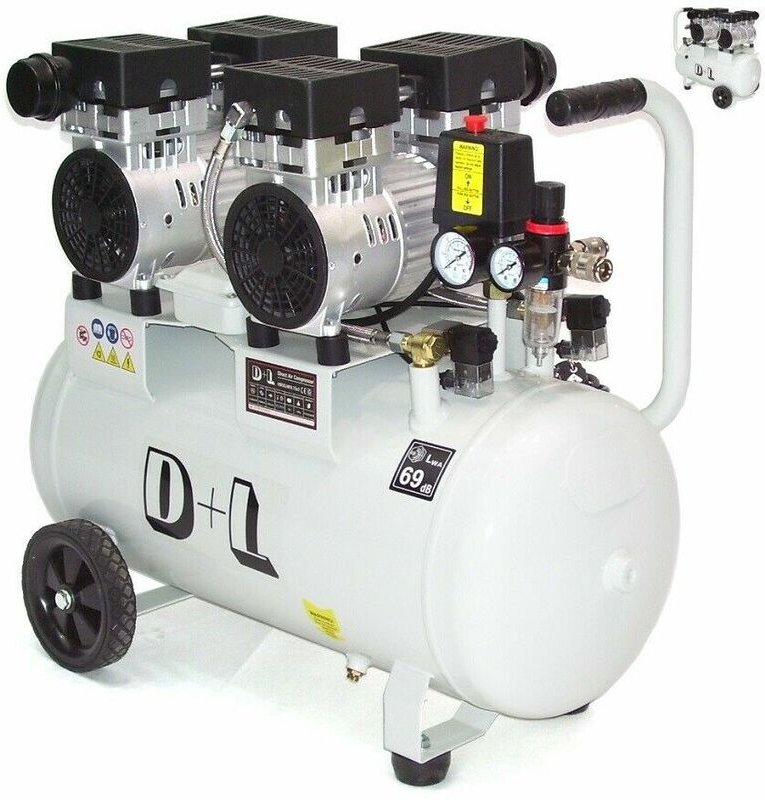 Apex - Flüster Kompressor Luftkompressor 50L leise Druckluft Kompressor 69dB 44311