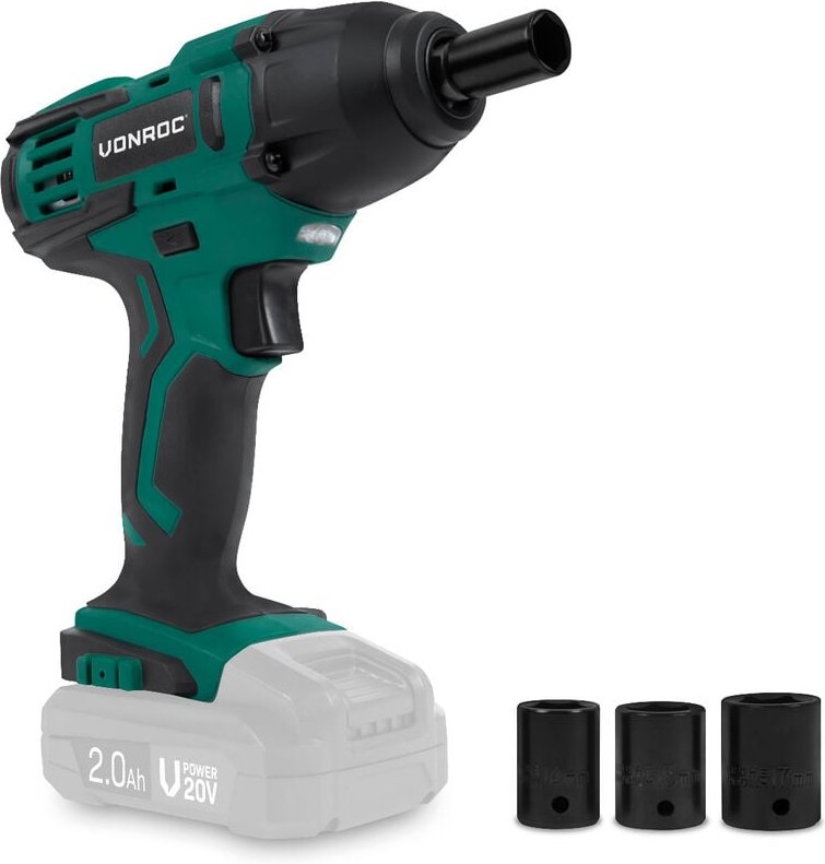 Vonroc - Akku-Schlagschrauber 20V – 150Nm – Inkl. 4 Steckschlüssel Ohne Akku und Ladegerät