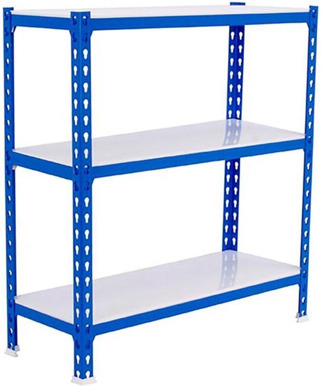 Simonrack Leichte Metallregal 3 Ebenen Blau Weiß