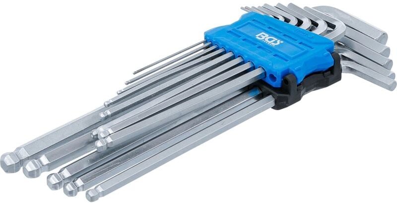 Bgs Technic - Winkelschlüssel-Satz extra lang Innensechskant / Innensechskant mit Kugelkopf 1,5 - 10 mm 13-tlg.