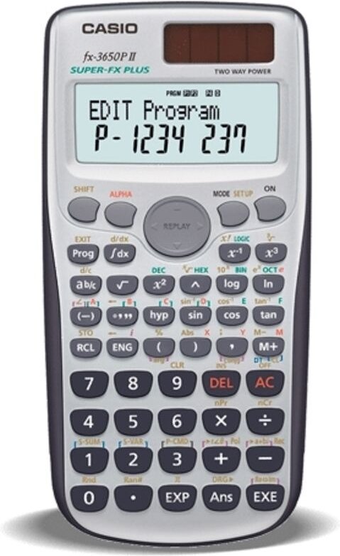 Casio - FX-3650PII Taschenrechner Wissenschaftlicher Rechner Schwarz, Silber