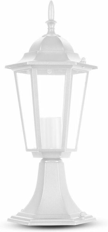 Robuste Außen Steh Laterne Alu Landhaus Stil Garten Deko Glas Leuchte weiß matt E27 V-Tac 7075