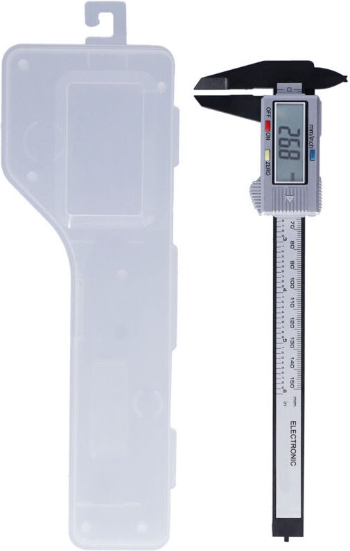 Elektronischer digitaler Messschieber (150 mm), LCD-Bildschirm, Lineal, Kohlefaser und Kunststoff, Messwerkzeug, 150 mm ...