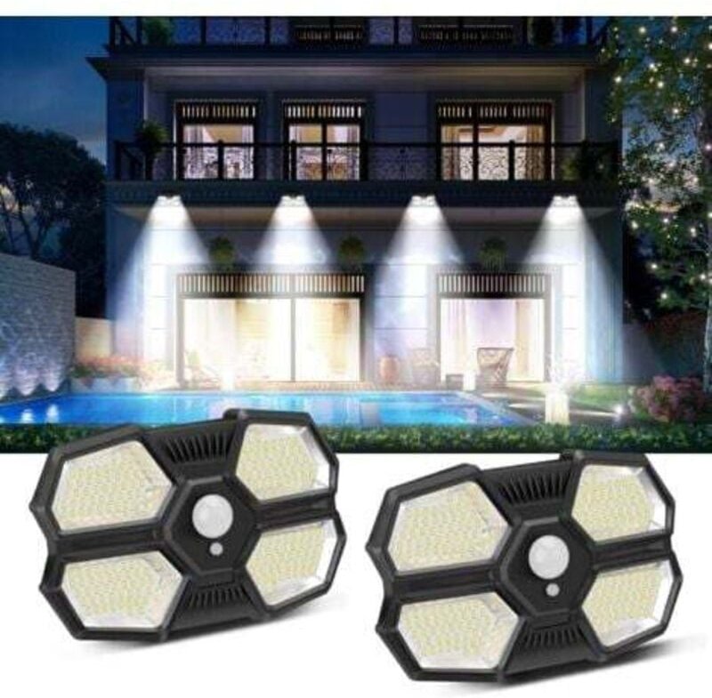 Solarlampe für den Außenbereich, LED-Flutlicht für den Außenbereich, 180 LEDs, Bewegungsmelder, 3 Modi, Solarlampe mit B...