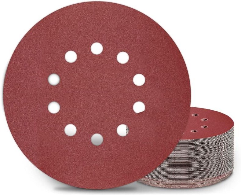 225 mm Schleifscheiben, 25 Stück P180 Körnung, runde Schleifpads mit 10 Löchern, für Langhalsschleifer, Trockenbauschlei...