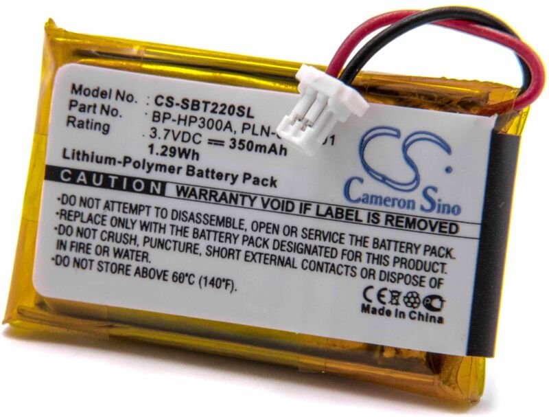 Vhbw - Akku kompatibel mit Sony DR-BT22IK, DR-BT22G, BT-22, DR-BT22, BT22 Wireless Headset Kopfhörer (350 mAh, 3,7 v, Li...