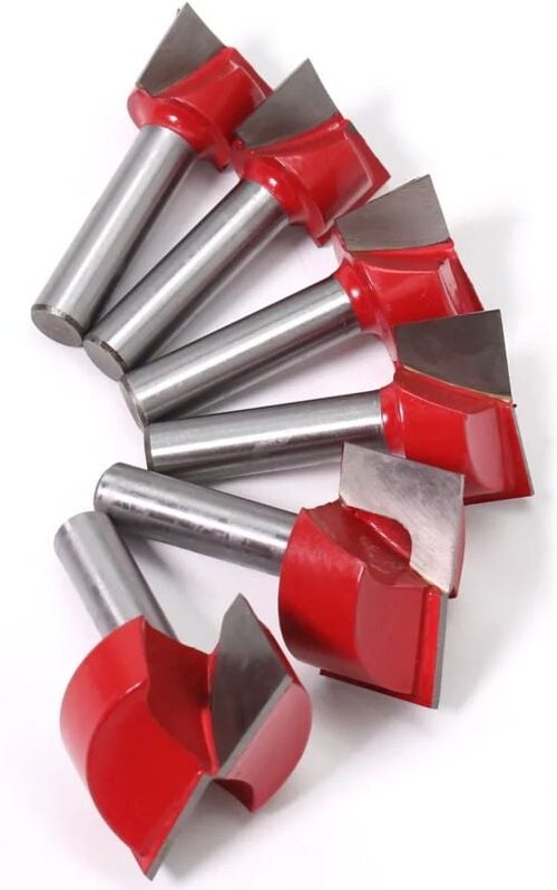 Vollhartmetall-Gravierfräser für die Holzbearbeitung, CNC-Fräser für Holz, 8-mm-Schaft, 6 Stück