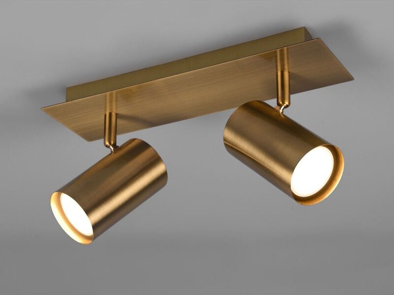 Deckenstrahler marley Altmessing 2-flammig, Breite 30cm