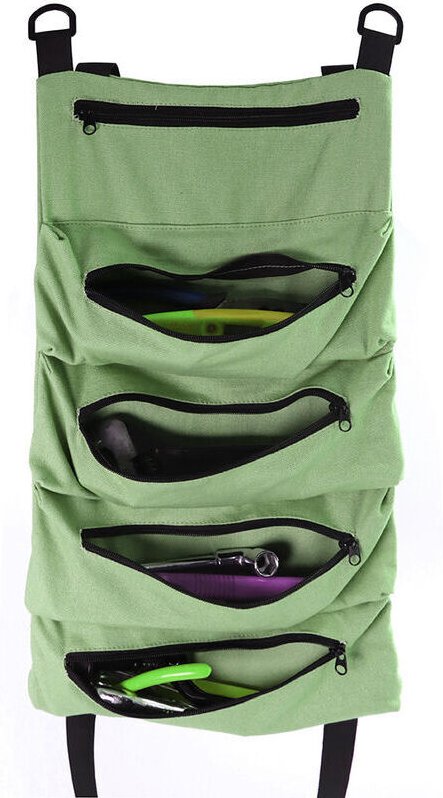 Werkzeugtasche mit Rollen, Werkzeughaltertasche mit 5 Reißverschlusstaschen, robuste, tragbare Werkzeugtasche aus 600D O...