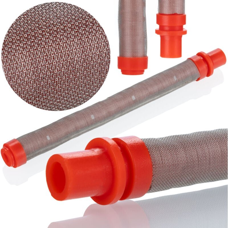 Rosfix Filtr für Farbspritzgerät – Roter 200er Mesh Metall und Kunststoff, 100mm Länge, 9mm Durchmesser Geeignet für ver...