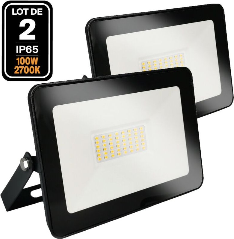 Europalamp - 2 LED-Fluter 100W Ipad Warmweiß 3000K Hohe Helligkeit