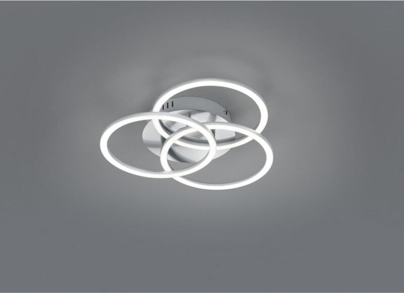 Iperbriko - Deckenleuchte 3 verstellbare Ringe Led Dimmer Circle Nickel Trio Lighting