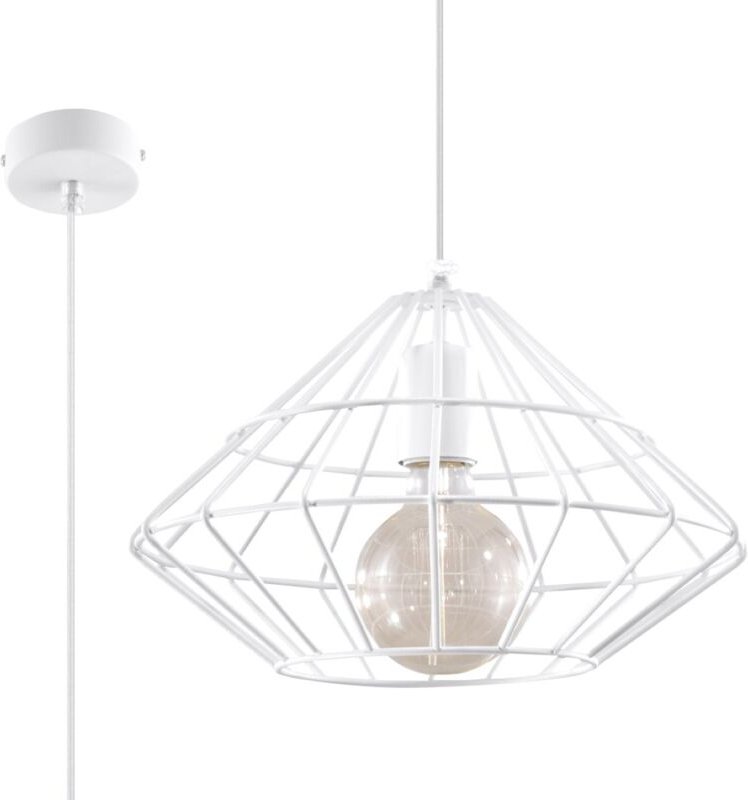 Sollux UMBERTO - 1 Lichtkäfig Deckenanhänger Weiß, E27