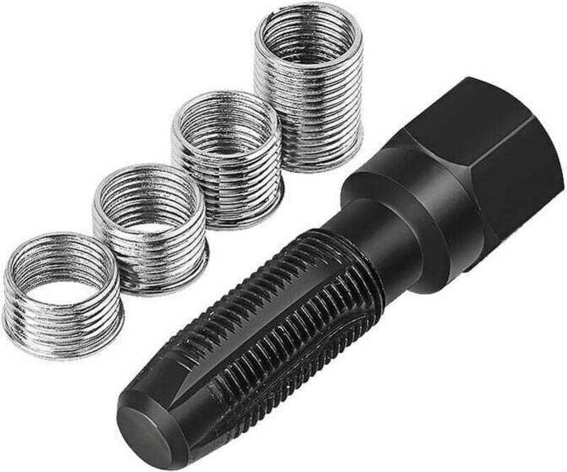 Zündkerzengewinde-Reparatursatz, 5-teilig, M14 x 1,25 Gewindereparatursatz zur Reparatur von 14 mm Zündkerzengewinde mit...