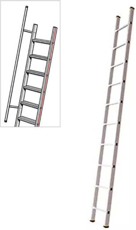 Aluleiter 8 Sprossen, zu erreichenden Höhe 2.28m - 8108-MC