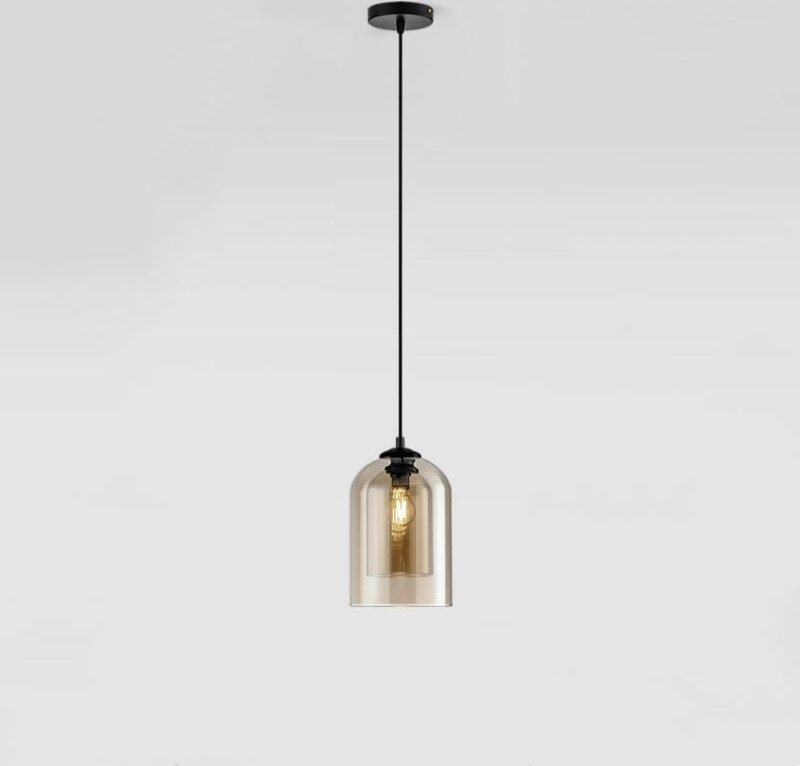 Industrial Vintage Pendelleuchte Glas Hängeleuchte E27 Fassung Esstischlampe für Wohnzimmer Schlafzimmer Küche Hotel - B...