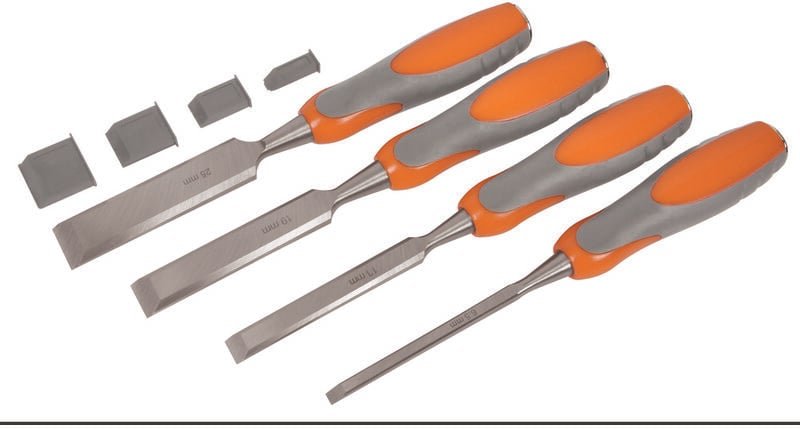 Avit - Stechbeitelsatz mit gehärteten Stahlklingen, 6.5, 13, 19, 25 mm Breite AV10010