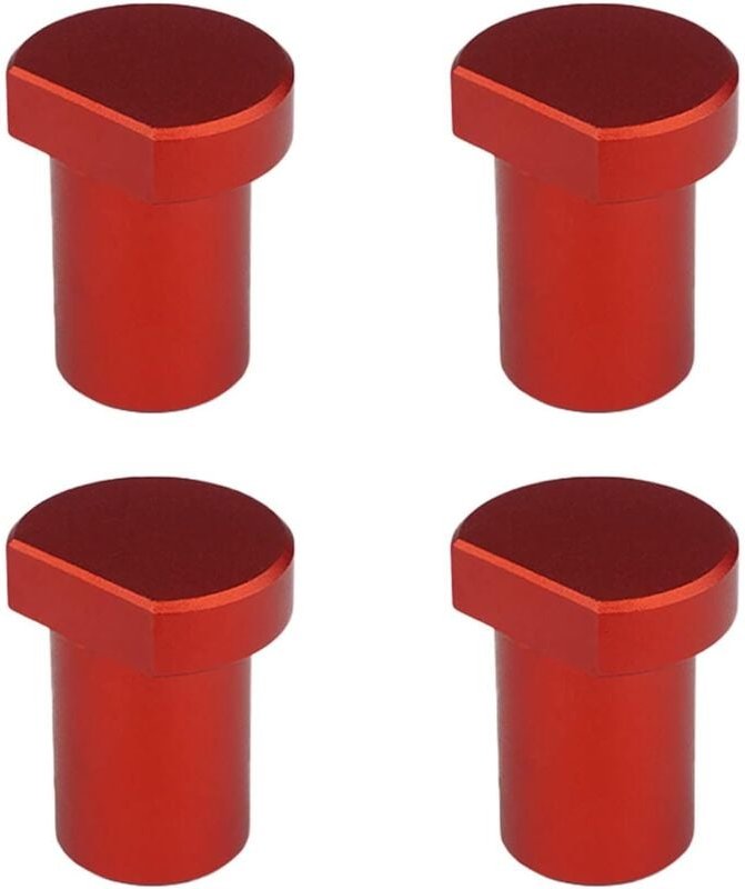 4 Stück Holzbankklemme aus Aluminiumlegierung, Positionierungsstopfen für 19 mm Hundeloch (19 mm, rot)