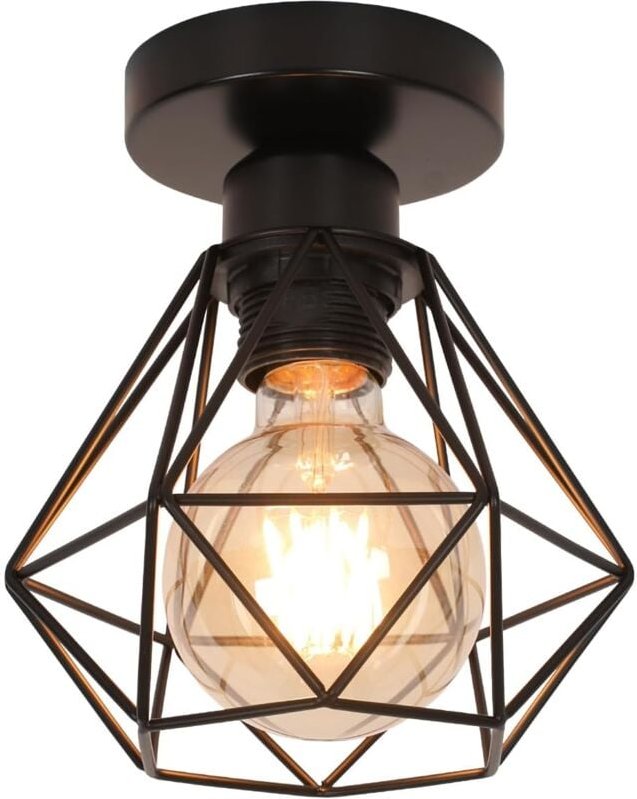 GOECO Deckenleuchte Industriell und Vintage E27 Basis Cage Deckenlampe Für Küche Esszimmer Schlafzimmer Flur Flur Eingan...