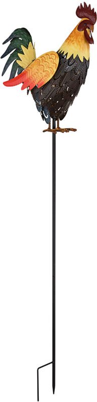 Globo Lighting - Solarleuchte Hahn Gartendeko Solar Tierfigur Hahn Erdspieß Solarlampe, Metall, led warmweiß, LxBxH 28,5...