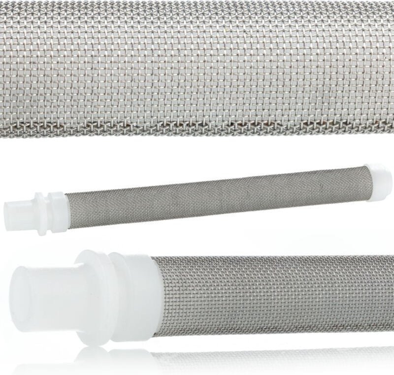 Rosfix Filtrierstab – Weißer 60-MESH Filter Universell für Farbspritzpistolen 100 mm Länge, 9 mm Durchmesser, Metall & K...