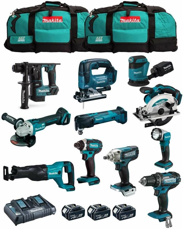 Makita - Kit MK1101 (DDF482+DHR171+ DGA504+ DTD152+ DJV182+ DSS610+ DJR186+ DBO180+ DTM51+ DML802+ DTW190+3x5,0Ah+DC18RD...