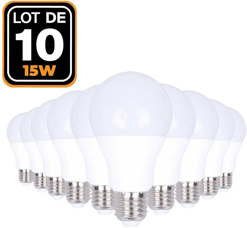 Europalamp - 10 LED-Glühbirnen E27 15W Warmweiß 3000K Hohe Helligkeit