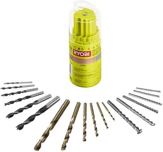 Ryobi - RAK18DMIX Kit 18 Bits Bohrer Schraubendreher Bohren Holz Wand Metall