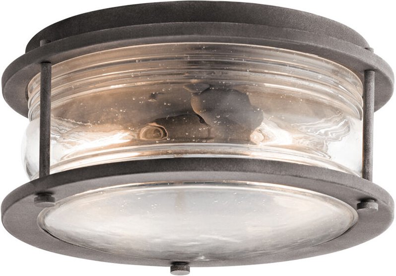 Elstead - Industrial Deckenleuchte ashland bay für Innen & Außen, Anthrazit Ø30,5cm