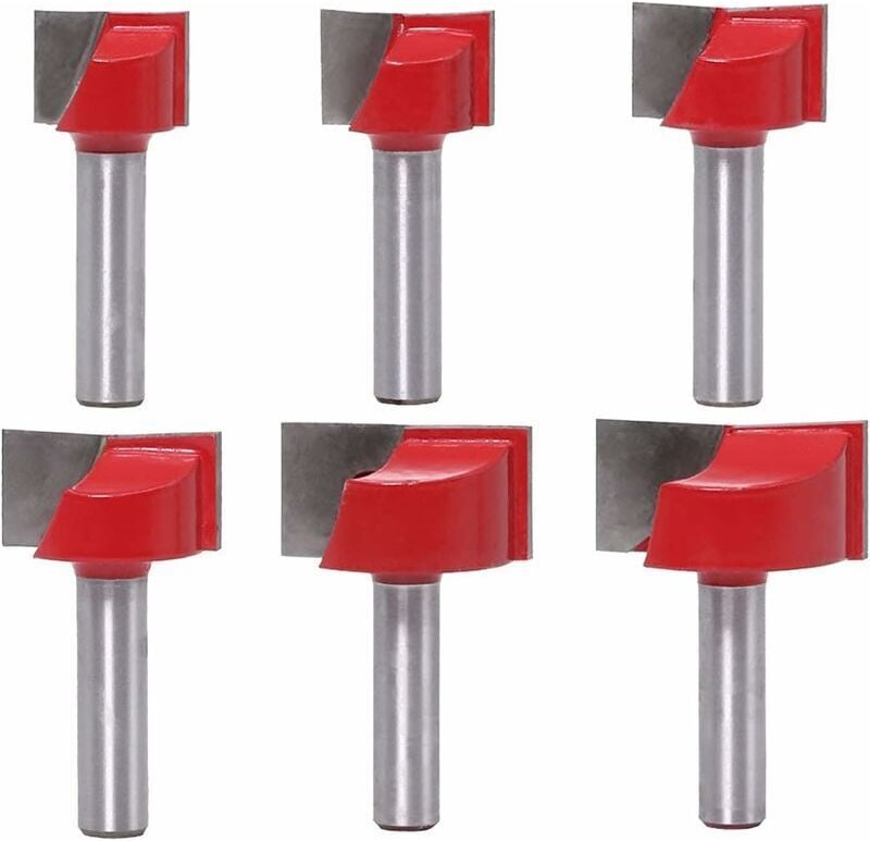 6-teiliges 8-mm-Geradfräser-Bit-Set für Bodenreinigung und Holzbearbeitung, 18 mm, 20 mm, 22 mm, 25 mm, 30 mm, 32 mm - A...