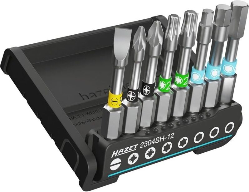 SmartHolder mit 8 Bits ∙ lang 2304SH-12 ∙ 1/4 Zoll (6,3 mm) Sechskant massiv ∙ Schlitz Profil, Innen Sechskant Profil, K...