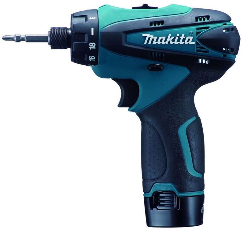 Makita Werkzeug - 10,8V Akku-Bohrschrauber, 2x Li-Ion Akku 1,3 Ah, Ladegerät DF030DWE